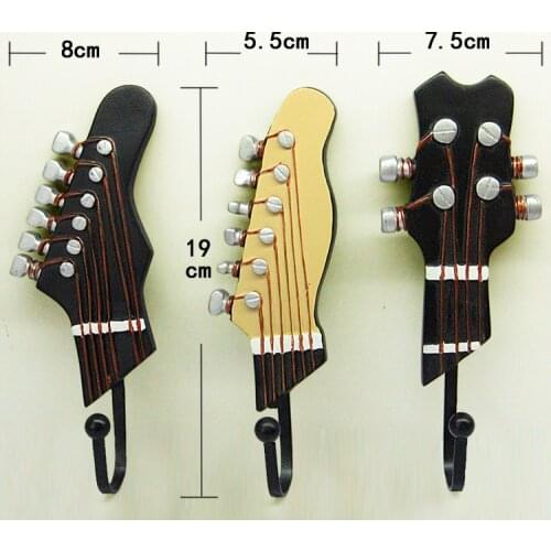 Modern Guitar series Resin Metal wall door key clothes umbrella hanger kitchen hook Home & garden decoration hanger