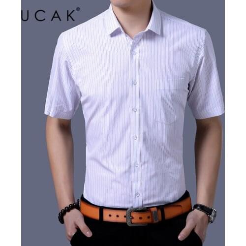 UCAK Brand Summer Classic Soft Cotton Shirts Men Clothing New Fashion Style Streetwear Casual Striped Shirt Clothes Homme U6231