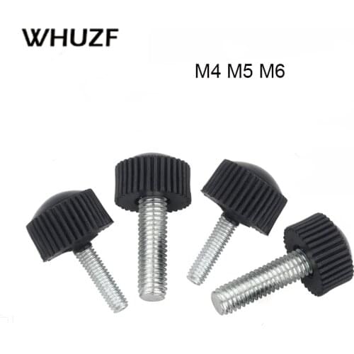Thumb Screw Hand Bakelite Bolt Head Handle Plastic Nylon 5/10pcs/Lot Black M3 M4 M5 M6 Machine Carbon Steel Flat Under 50pcs