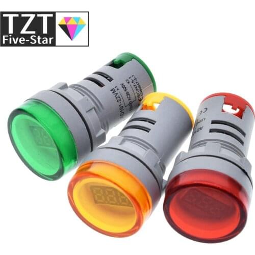 TZT 22MM AD16 type AC60-500V Mini Voltage Meter LED Digital Display AC Voltmeter Indicator Light/Pilot Lamp Red Green Yellow