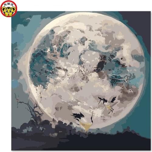 Painting by numbers art paint by number Crystal ball Digital Painting Transparent ball Glowing ball Moon painting by numbers