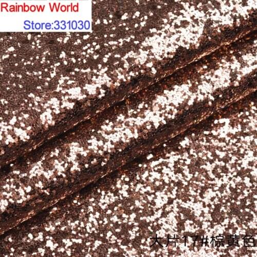 17# tan Thick Shiny Vinilic Sequin PU Leather fabric with paillette for DIY wedding decotate KTV hotel Garment(100*138cm)
