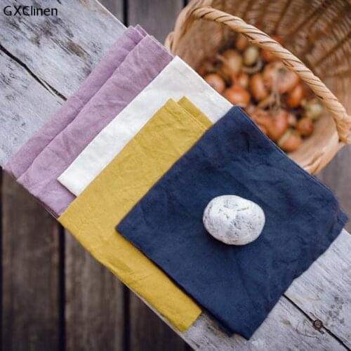 20pcs Hemstitched Linen Napkins Cloth Dinner Linen Table Napkin Beautiful 32x44cm(13x17") For Party Wedding Table Cloth Linnen