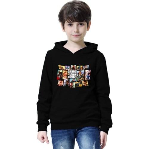 2018 New design 3D Sweatshirt Hoodies Teens Hot games GTA 3D Print Hipster Sweatshirt Kids Tracksuit Student Cothes