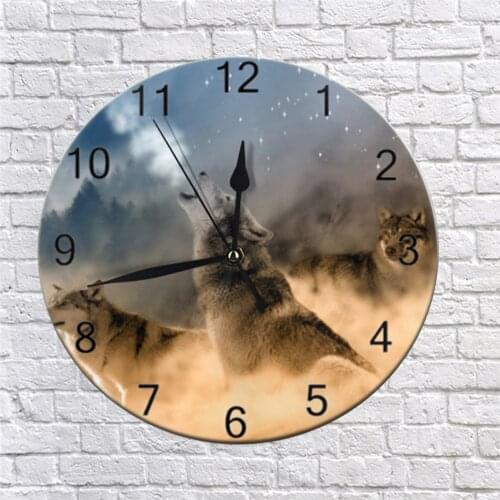 25cm Round Wall Clock Numeral Digital Dial Mute Silent non-ticking electronic wall clock WOLF Operated Clocks