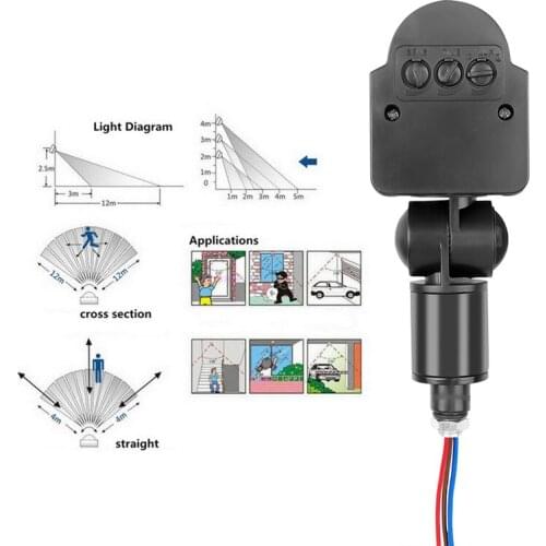 8M AC 12V 220V Automatic Infrared PIR Motion Sensor Switch for LED Light Motion Sensor Light Switch Outdoor