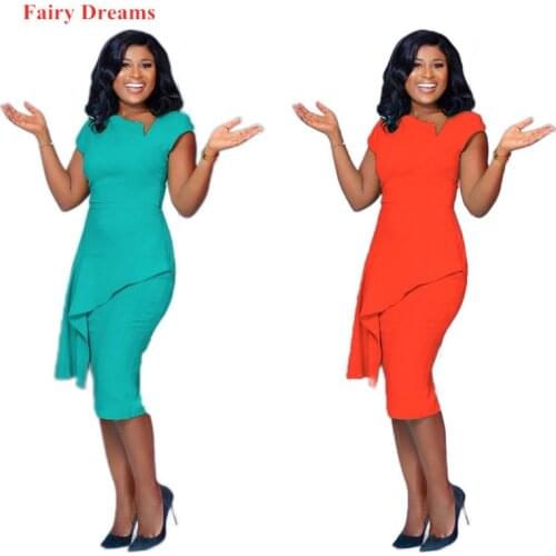African Elegant Dress For Women 2020 Summer Style Office Ladies Fashion Pencil Dresses Plus Size Clothing XXXL Vestidos