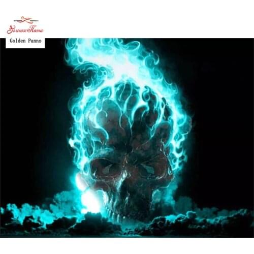 GOLDEN PANNO Diamond Painting Full Square 5D Diy Daimond Embroidery Diamant Mosaic Sale Displasy Broderie Diamant Skull 02
