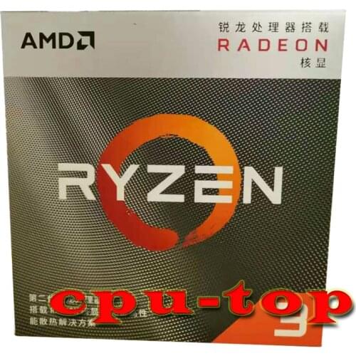 AMD Ryzen 3 3200G R3 3200G 3.6 GHz Quad-Core Quad-Thread 65W CPU Processor L3=4M YD3200C5M4MFH Socket AM4 New and have fan