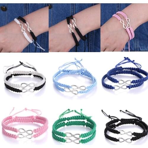 Infinity Love Best Friends Bracelet Rope Heart Infinity Couple Distance Friendship Sister Mother Daughter 2 Bracelets