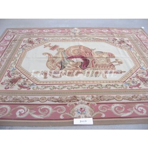 Free shipping 8'x10' French Aubusson weave rug hand woven carpet original oriented rug royal style