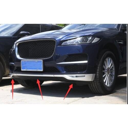 For Jaguar F-Pace F Pace 2.0T 2016 2017 2018 Car-styling ABS Matte Chrome Front Grill Bumper Cover Trim Set of 3pcs