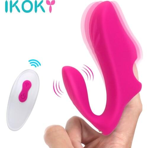 IKOKY Double Heads G spot Clitoral Massager Finger Vibrator Sex Toys for Women Vagina Stimulate Wireless Remote Control