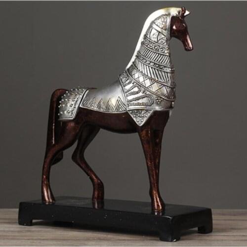Imitation bronze war horse furniture villa bar club bar model soft decoration Animal home Statue art decoration crafts