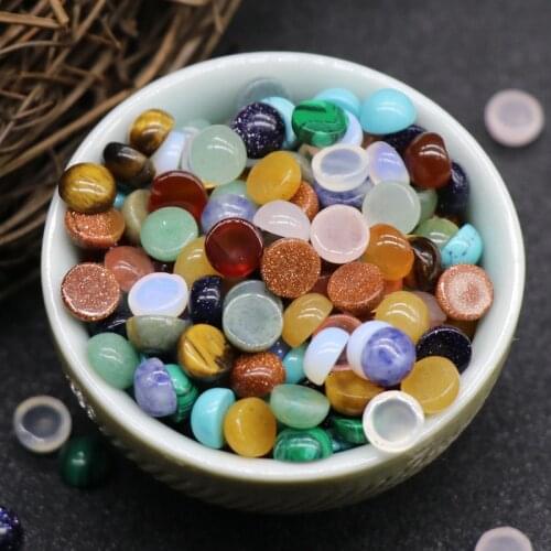 6mm Assorted Natural Stone CAB Cabochon for DIY Ring Earring Bracelet Necklace Making Jewelry Finding Accessories wholesale