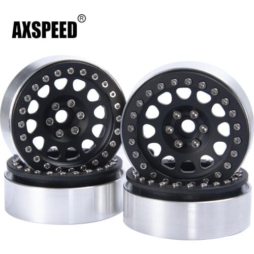 AXSPEED 2.2inch Alloy Beadlock Wheel Rims Hubs for Axial SCX10 Wraith D90 TRX-4 1/10 RC Crawler Car Truck Upgrade Accessories
