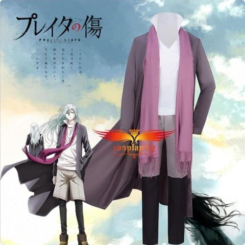 Anime Scar on the Praeter Kagami Sakishima Cosplay Costume Adult Women Mens Uniform Trench Blouse Scarf Christmas Halloween COS