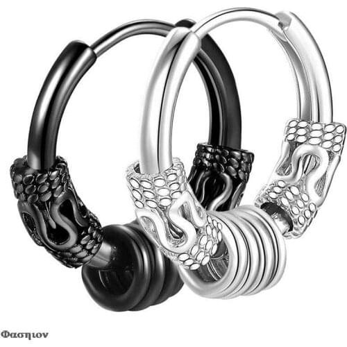 Round Earring Pendant For Men Earings Jewelry Sliver Plated For Gifts Cool Punk Mens Stainless Steel Hip Hop Stud Earrings