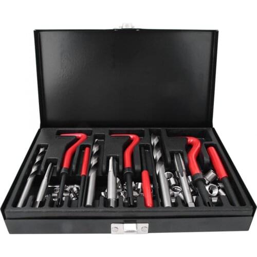 88Pcs Thread Repair Kit Red Alloy Steel Drill Insert Restorer Workshop Garage Tool 6mm-10mm Repair Hand Tool Set