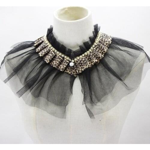 Shawl False Collar Double Thread Gauze Decoration Beads accessories cotton fake fashion embroidery detachable Lace Wrap Cloak