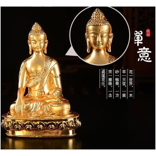 Wholesale Buddhist supplies # Bless Safe good luck efficacious Protection # Buddhism Buddha gilding pocket small Buddha statue