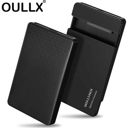 OULLX HDD Case Portable 2.5 inch HDD Enclosure External Hard Disk Case Sata to USB 3.0 Drives with Micro USB Cable Business styl