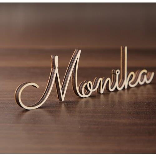 Personalized wedding place table cards Laser cut names Guest names Weddings place card name signs Place settings Bride and Groom