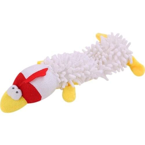 Pet Squeaky Plush Animal Doll Toy Durable Bite-resistant Cord Velour Chew Toy