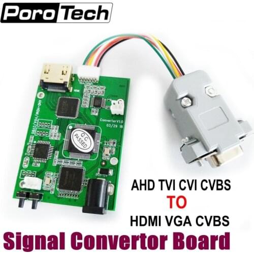 Wholesale 10pcs/lot Video Signal Convertor Board, AHD TVI CVI CVBS signal to HDMI VGA CVBS signal convertor board support OEM