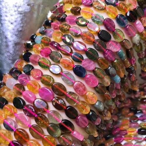 Tourmaline flat oval 5*7mm for DIY jewelry making loose beads FPPJ wholesale beads nature gemstone