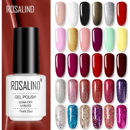 ROSALIND Gel Nail Polish Set 7ML Semi Permanant UV Base top Coat Hybrid All For Manicure Nails Art Gel Varnishes Polish