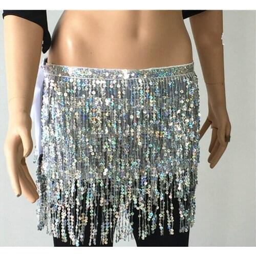 Paillette Tribal Belly Dance Belt Sequined Tassels Belly Dance Hip Scarf Waist Chain Belt Skirt Belly Dance Accessories 18