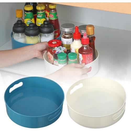 Practical Anti-slip Round Rotation Frame Storage Tray Easy Clean Multifunctional Home Tool ABS Space Saving Corner Storage Tray