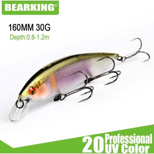 BEARKING 160mm 30g new 2019 Hot fishing lures, assorted colors, minnow crank ,Tungsten weight system wobbler model crank bait