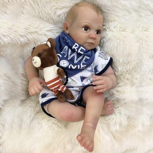 Adolly 20 Inch Realistic Reborn Baby Doll Soft Weighted Simulation Silicone Vinyl Newborn Lifelike Boy Girl Toy ad20c002