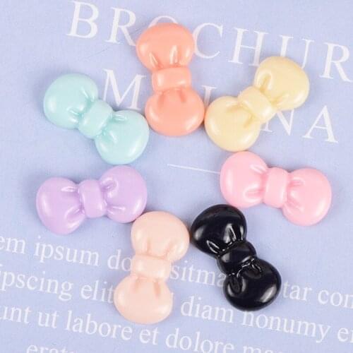 10pcs 20mm Resin Bowknot Crafts Scrapbooking For Embellishments Phone Shell Earring Headwear Decoration Material Diy Accessories