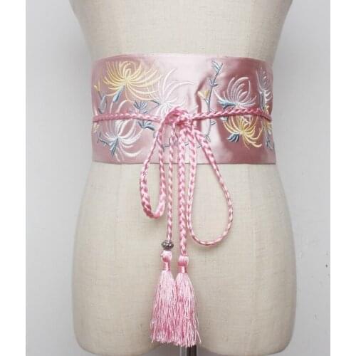 2021 embroidery wide cummerbunds for women designer wide slimming girdle womens elegant dress strap female ceinture femme