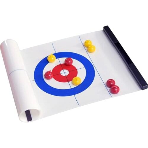 Foldable Mini Curling Table Curling Ball Tabletop Curling Game For Kid Adult Family School Travel Tabletop Culing Game Family Ga