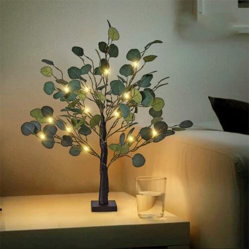 Eucalyptus Tree Light LED Glowing Branch Nightlight Luminous Lantern Creative Girl Holiday Lighting Lamp Shop Home Bedroom Decor