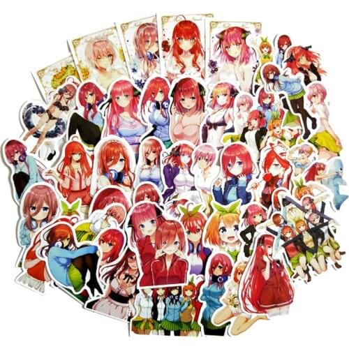 TD ZW 50Pcs The Quintessential Quintuplets Stickers For Suitcase Skateboard Laptop Luggage Fridge Phone Car Decal Sticker