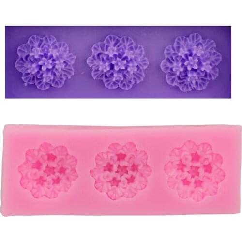 Three Even Flower Silicone Cake Mould DIY Silicone Fondant Cake Decorating Tools Ice Cube Chocolate Mould