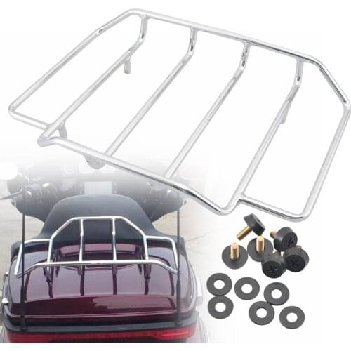 Motorcycle Chrome Stainless Steel Tour Pack Pack Luggage Top Rack For Harley Touring Road King Street Glide Acsessories New