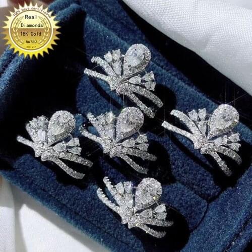 Solid 18k white gold 0.78 ct Natural diamond ring Jewellery Engagement ring &Wedding ring H-M0101