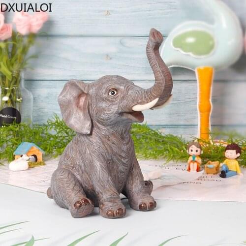DXUIALO Creative Simulation Animal Elephant Decoration Resin Crafts Office Living Room Bedroom Desktop Decoration