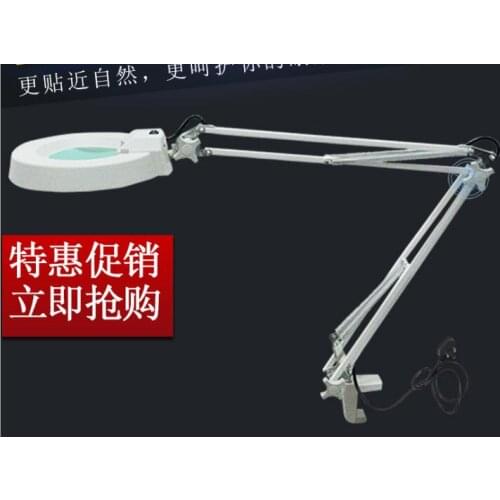 10X Clip Magnifying Optical Blue white Glass Lamp Magnifier Folding Stand PCB Precision Parts Inspection craft jewelry tool s