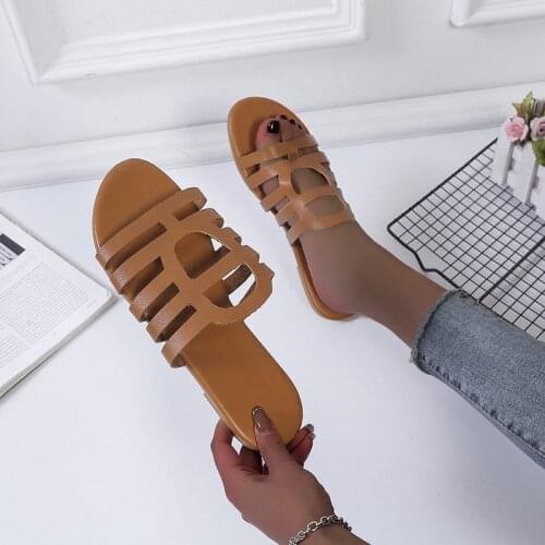 Women Summer New Sandals Casual Sexy Outdoor Beach Flat Closed Toe Slippers Light Female Bohemian Slides