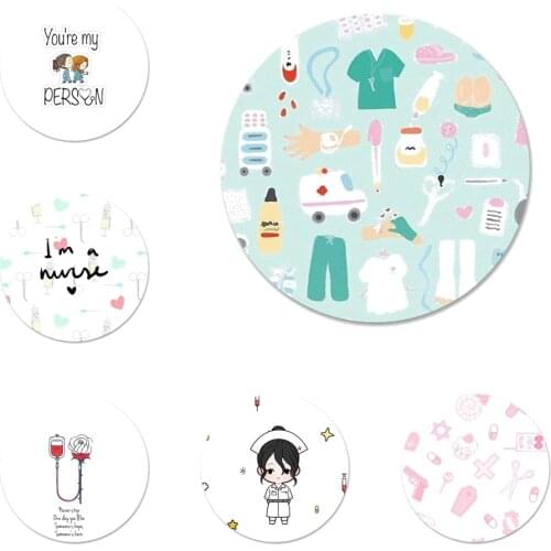 Nurse Medical Medicine Health Heart Icons Pins Badge Decoration Brooches Metal Badges For Backpack Decoration 58mm