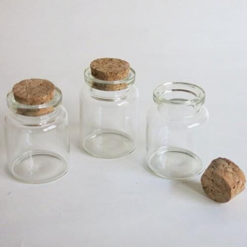 1000 x 15ml Glass Bottle with Wood Cork Clear Color Cork Stopper Glass Vial Crimp Neck Decorative Bottle Craft Bottle