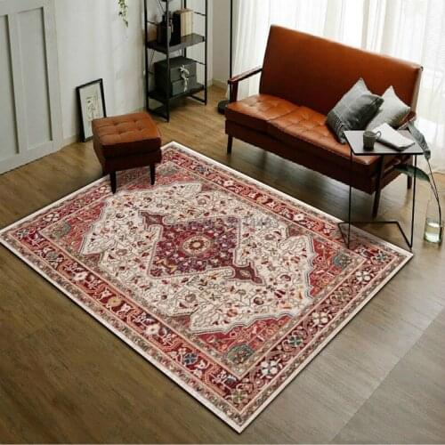 200*300cm Persian ethnic style retro European red entry mat bedroom living room non-slip bedside carpet mat