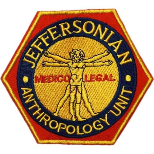 4" Bones Jeffersonian Institute Logo TV Series Cartoon punk rockabilly applique sew on/ iron on patch